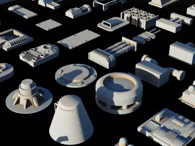 Scifi Kitbashing 3D model