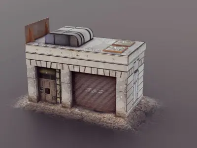 Low Poly Warehouse Low-poly 3D model