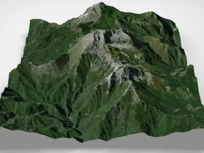 Mountain landscape Pania della Croce Italy 3D model