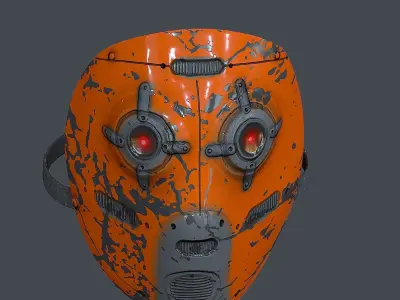 Gas mask helmet 3d model scifi Low-poly  Low-poly 3D model 489