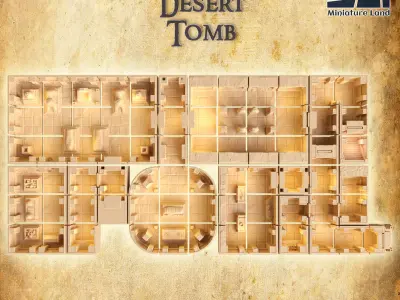 Small Desert Tomb Tabletop Terrain 28 MM 3D print model