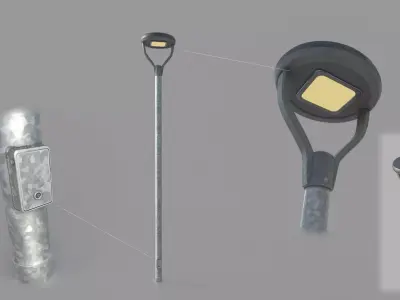 LED Street Lamp Low-poly 3D model