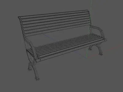 Street Bench 3D model 4