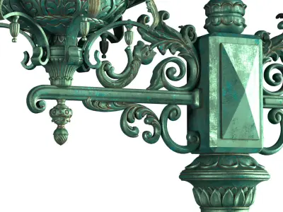 Eastern copper street lamp lantern 3D model