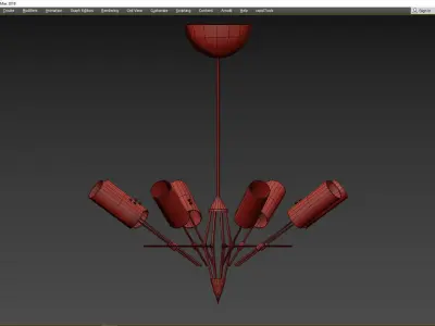 Stilnovo Style Chandelier Low-poly 3D model