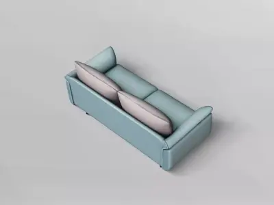 Modern Elegant Two-Seater Sofa with Cushioned Backrest 3D model