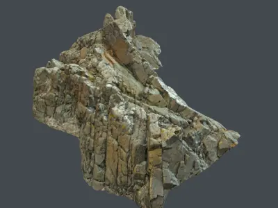 3d scanned rock cliff O 3D model