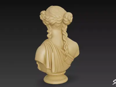 Greek Goddess Aphrodite Bust Low-poly 3D model