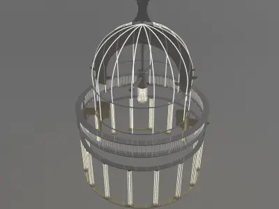 Chandelier birdcage - birdcage Low-poly 3D model