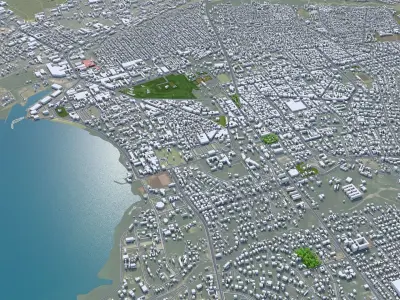 Bujumbura Burundi 25km AI Low-poly 3D model
