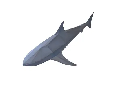 Low Poly Shark v1 011 Low-poly 3D model