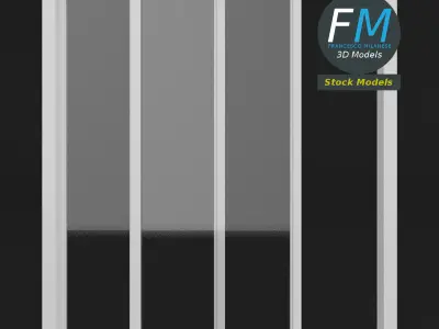 Double rail sliding window 3D model