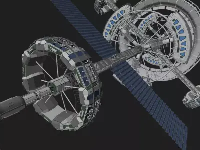 Amadeus SS Spaceship 3D Model Low-poly 3D model