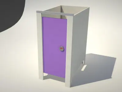 Toilet Cubicle Low-poly 3D model