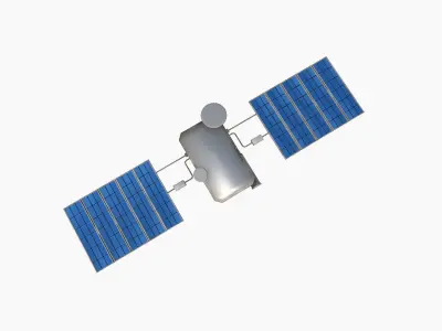 Satellite I07 Dirty Blue - SciFi Space Design Low-poly 3D model