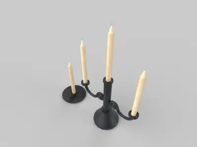 Candle holder Low-poly 3D model
