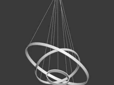indoor modern circular ring chandelier 3D model