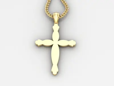 Light Gold 18K Cross Pendant 1CP081 3D print model