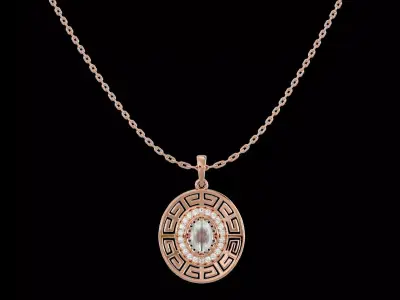 Light Minimalist Diamond Pendant Necklace 3D print model