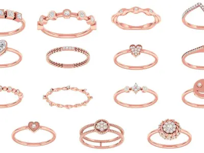 100 Light Wt Rings 3D Model Pack