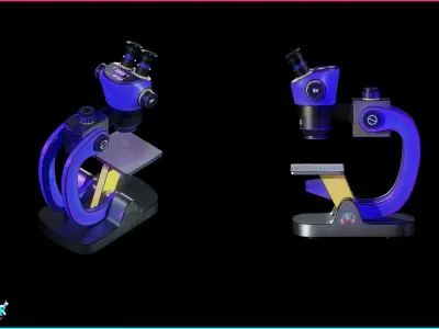 Neon Microscope Low-poly 3D model