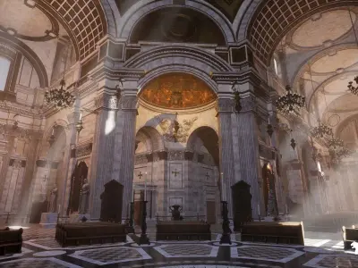 St Pauls Cathedral Environment Low-poly 3D model