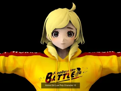2 Anime Low Poly Characters DPack 7