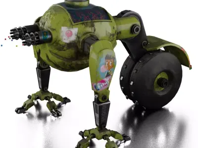 Little Robot gum Low-poly 3D model