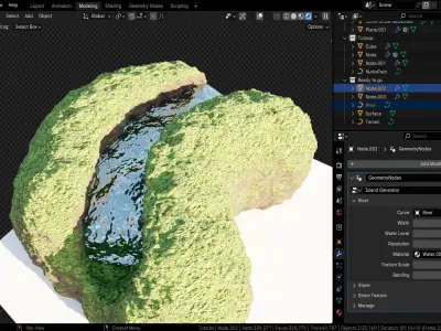 Blender Geometry Node Terrain Generator 3D model