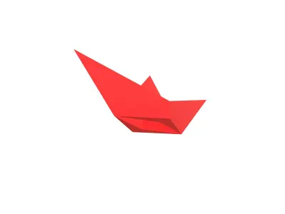 Paper Boat v1 003 Low-poly 3D model