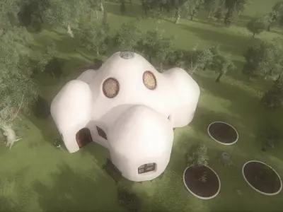 Domo SuperAdobe Bioconstruccion Low-poly 3D model