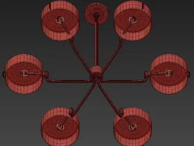 Robert Abbey Simon 37W Antique Brass 6 Light Chandelier 3D model