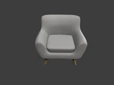 Light Grey Armchair Low-poly 3D model