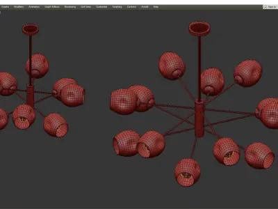 CLUSTER CHANDELIER Low-poly 3D model