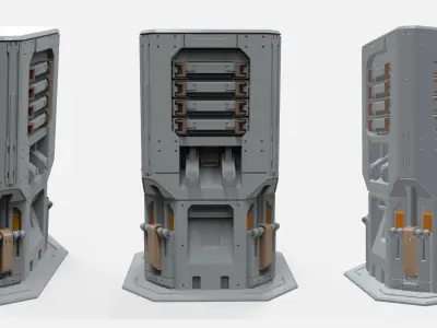 sci-fi Architecture kitbash 7 3D model
