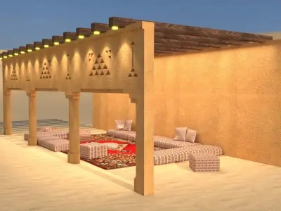 Traditional Arabic Outdoor Dining Salon  3D model