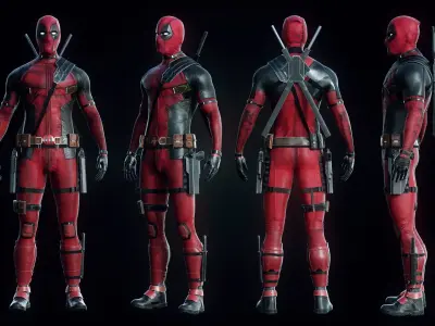  Deadpool Rigged Realtime - GameRess - Blender Eevee 