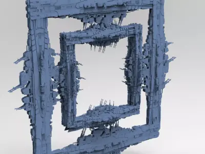 Cube Space station Huge 7 3D model