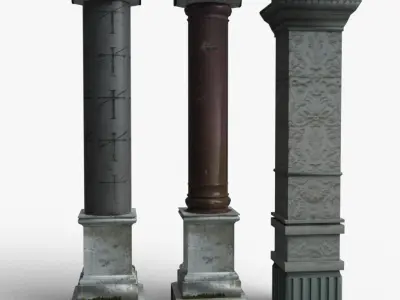 Columns Low-poly 3D model