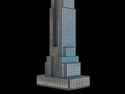 Empire State Building Low-poly 3D model
