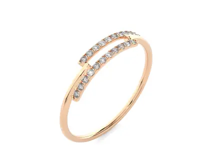 Light Minimalist Diamond Ring 3D print model 6