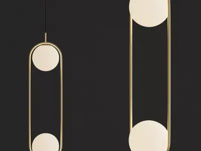 Etta Duo chandeleir 3d model Low-poly 3D model