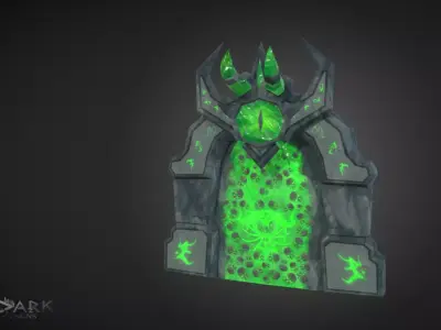 Demonic Gate of Doom Low-poly 3D model
