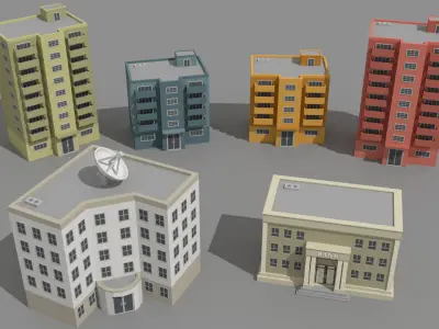 SimplePoly Buildings - Low Poly Assets Low-poly 3D model