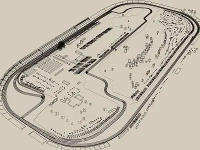 Game Ready Indianapolis Speedway 3D Model Low-poly 3D model