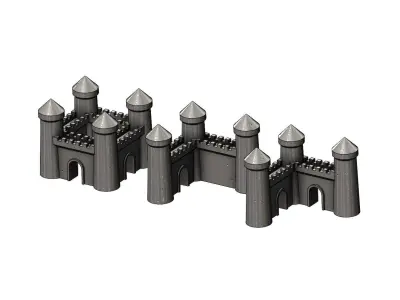 Medieval modular building miniature props 3D print model