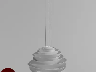 Hanging Spiral Rose Lamp 3D model