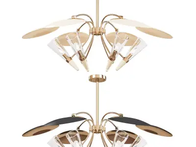  6 light chandelier Low-poly 3D model