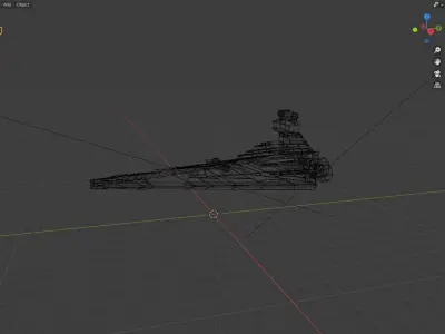 Spacship star wars battlecruiser Low-poly 3D model