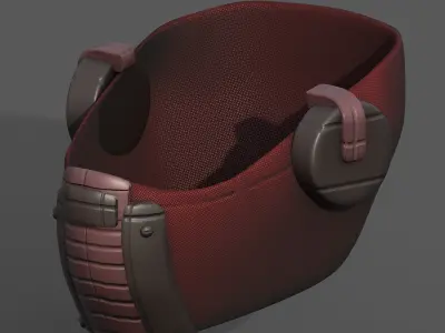 Gas mask helmet scifi futuristic respirator  Low-poly 3D model
